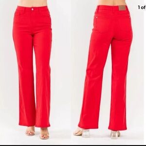 Judy Blue Red Wide Leg Jeans